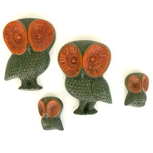 Vintage Owl Family Wall Decor (4 piece)